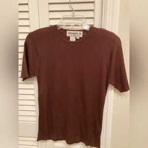 Silk top Size Medium Brown Excellent condition